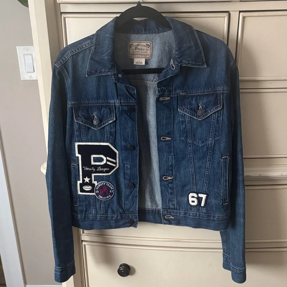 Ralph Lauren Blue Jean Jacket with Patches - Picture 3 of 11